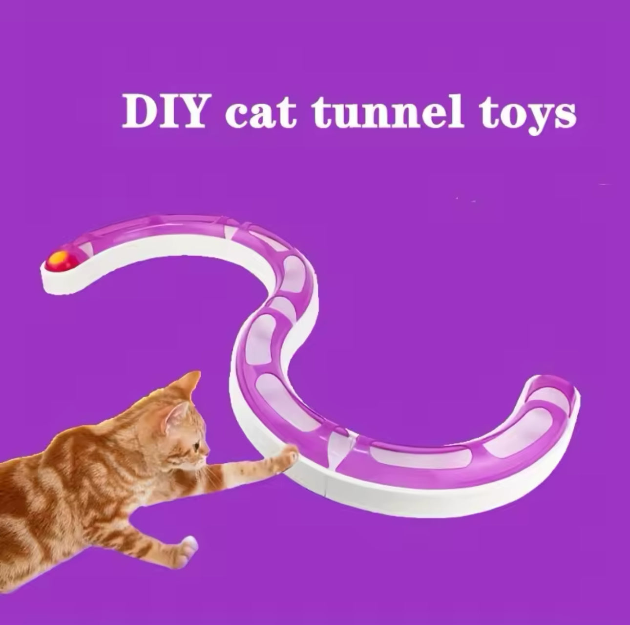 Cat Connecting Tunnel Game Toy With Ball