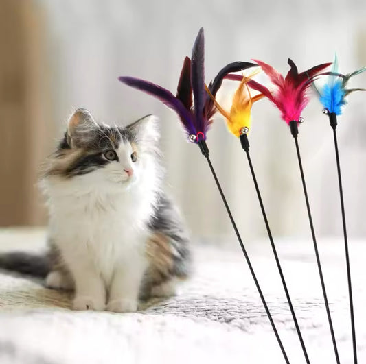 Cat Feather Bell Wand - Colourful wand