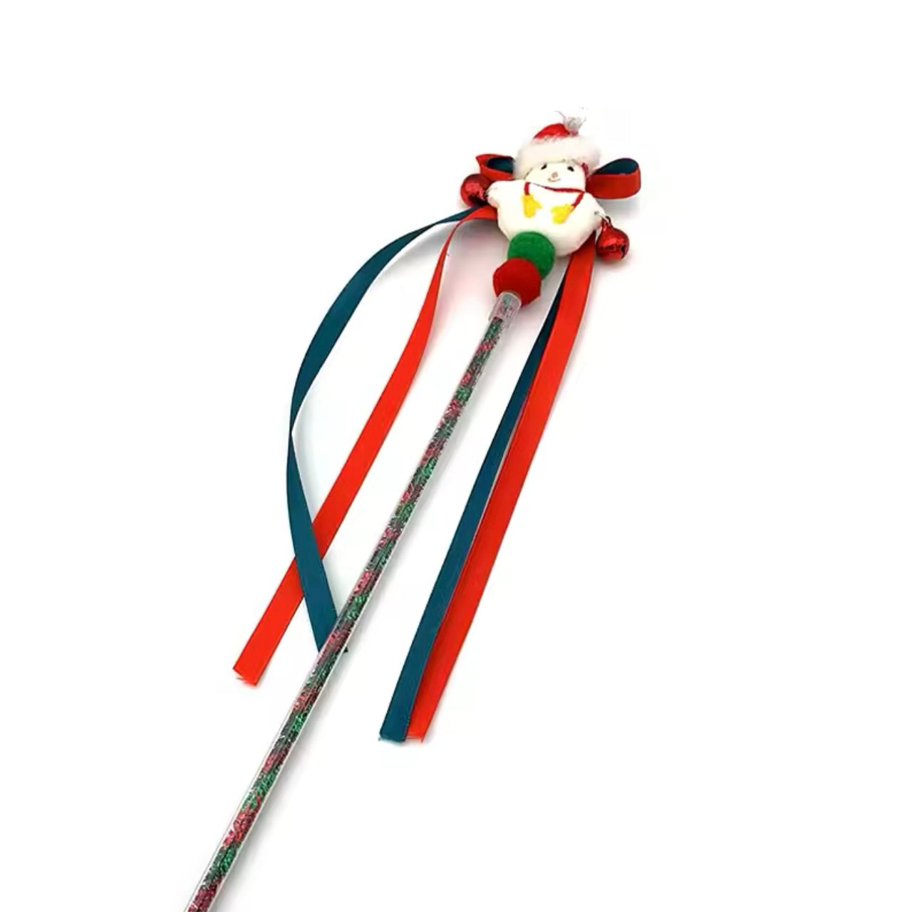 Christmas Ribbon Bell Cat Wand Teasers