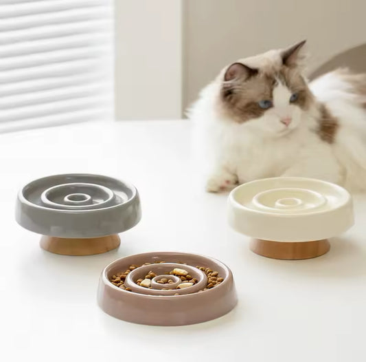 Ceramic Slow Feeders Pet Cat Bowl