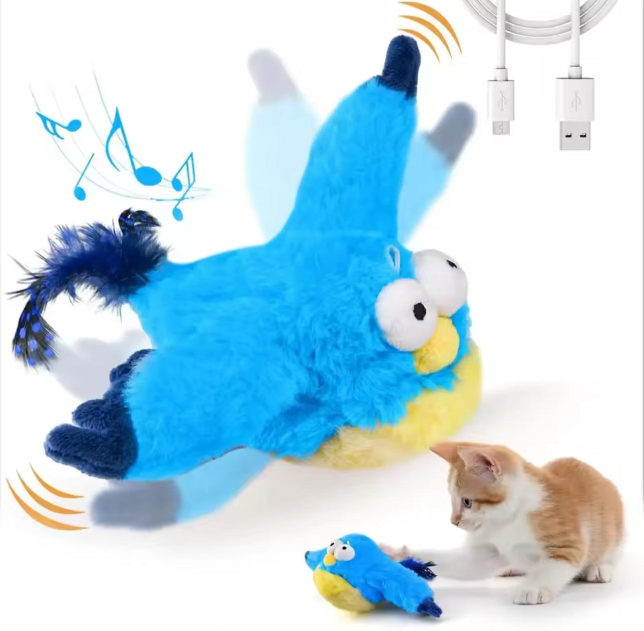 Electric Rechargeable Bird Cat Toy - Flapping Wings