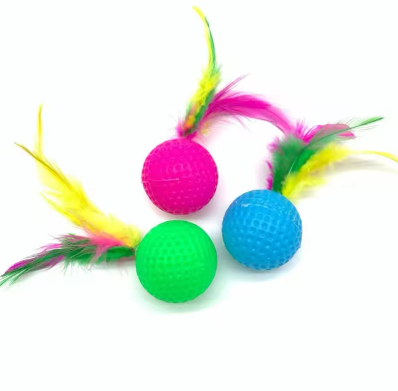 Feather Golfball Cat Toy Ball Game