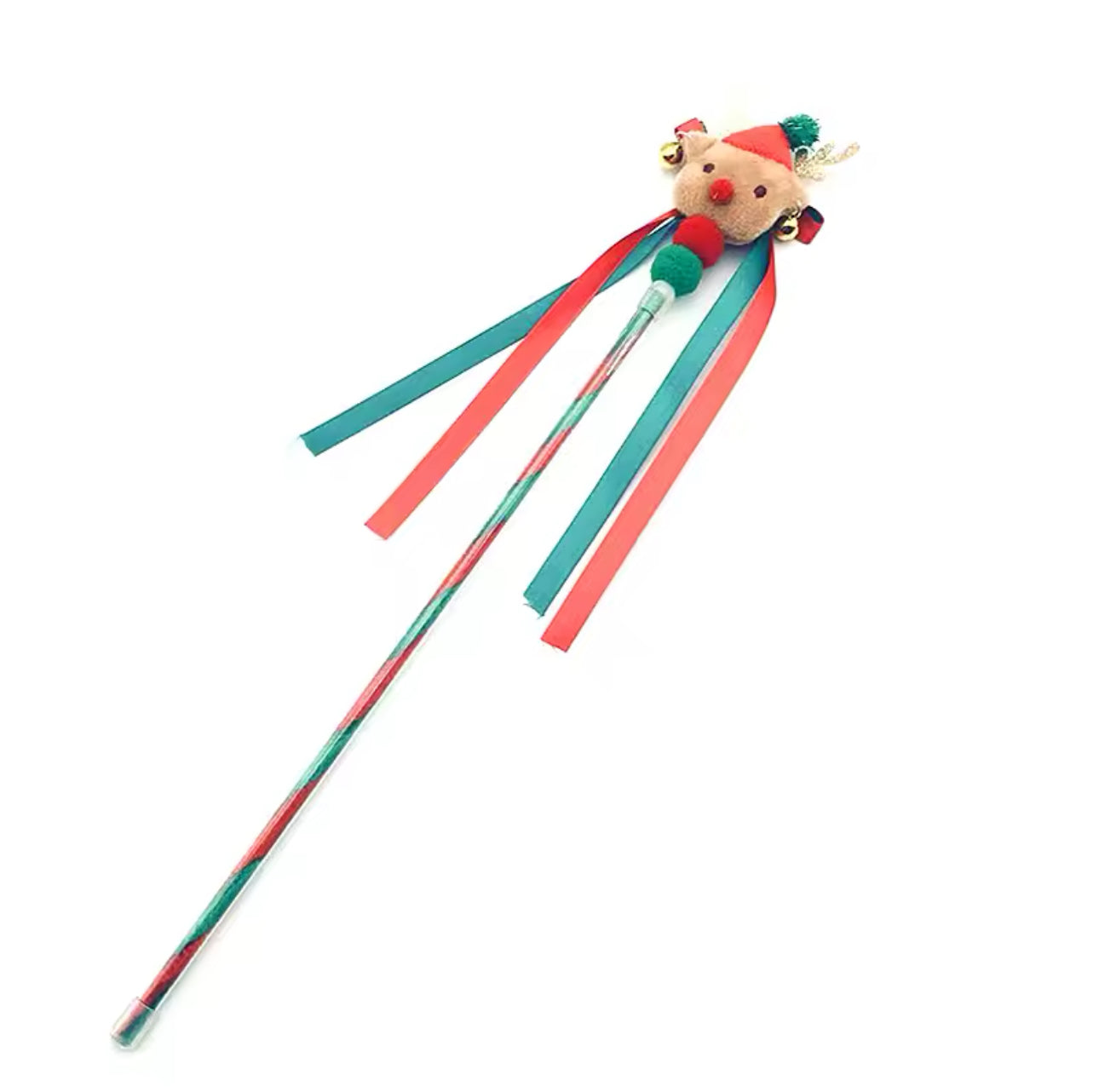 Christmas Ribbon Bell Cat Wand Teasers