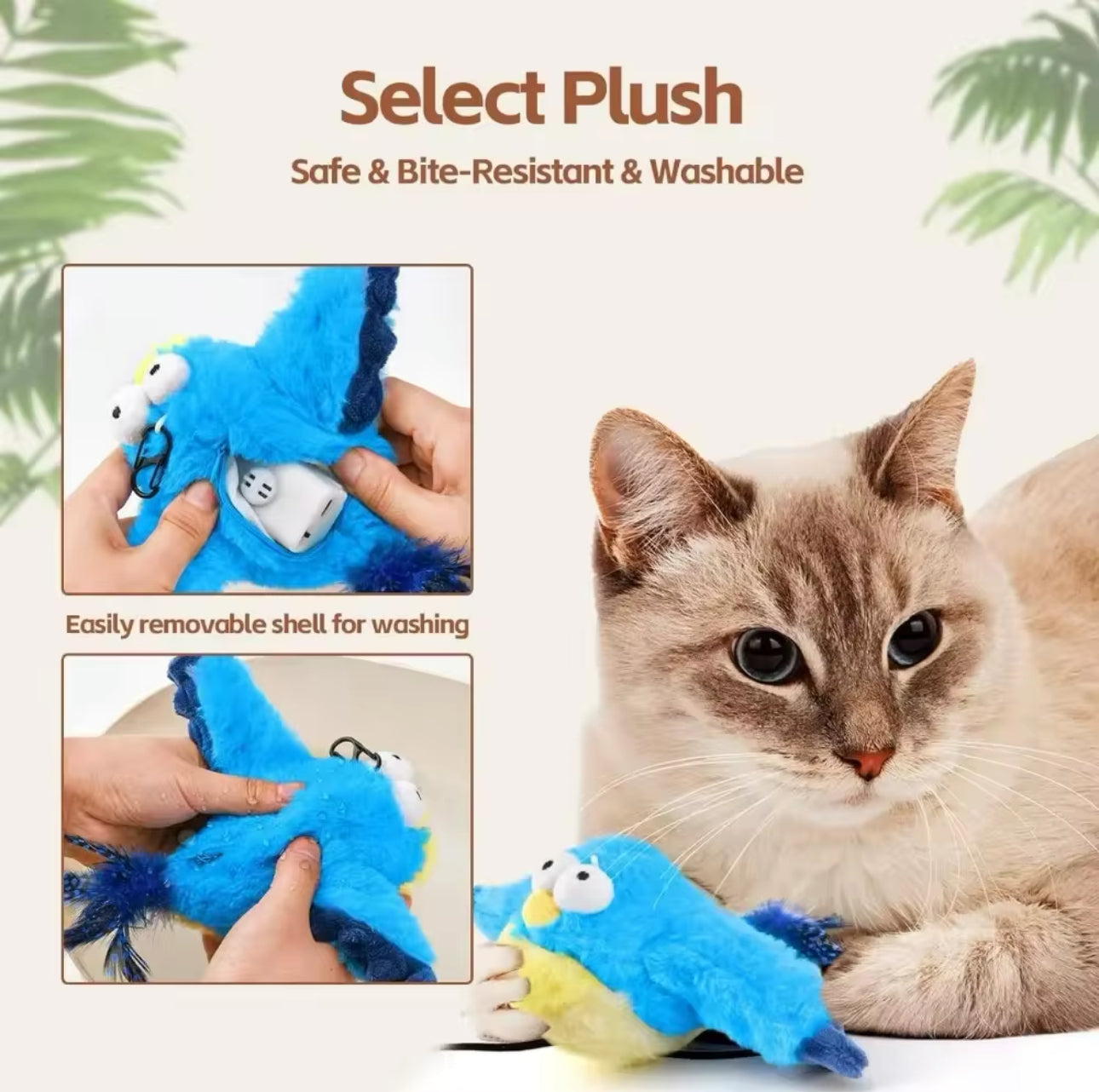 Electric Rechargeable Bird Cat Toy - Flapping Wings