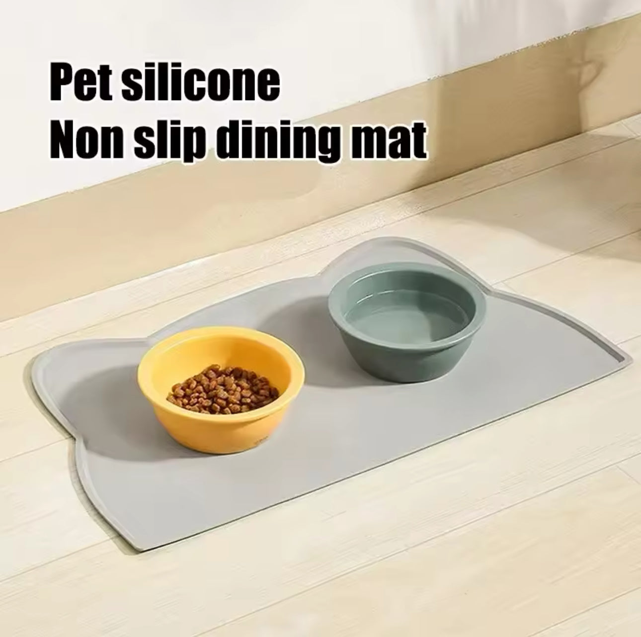 Easy Clean Mat Bowl Non-Slip Silicone Food Pad (cat design)