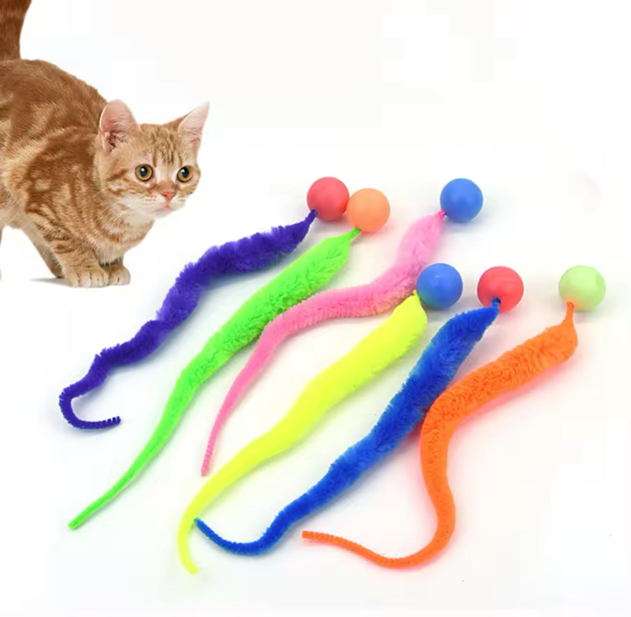 Fuzzy Tail Ball Cat Toy (1 Piece)