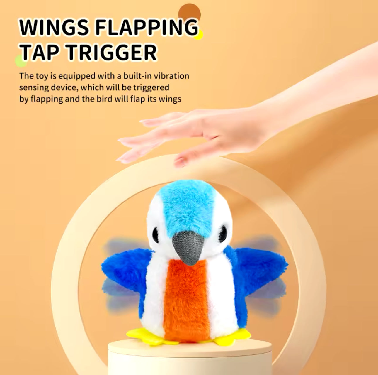 Automatic Smart Electric Bird Toy Game Teaser - Vocal Flapping Bird