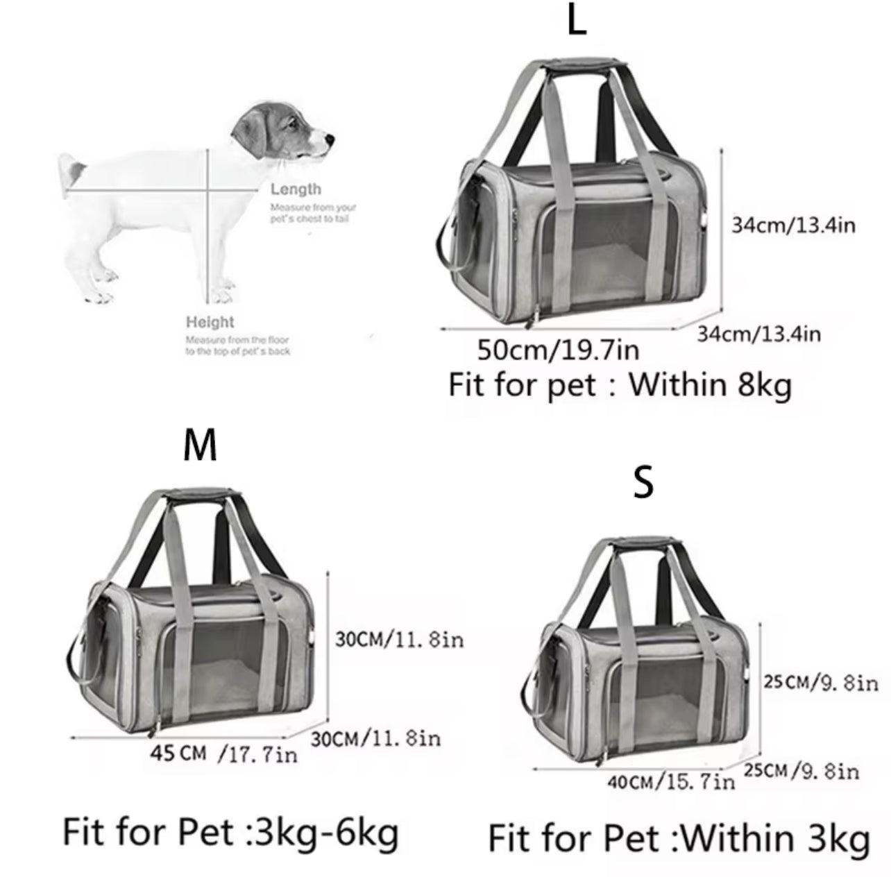 Cat Carrier - 3 Layer Cozy Mat & All Directions Openings (Medium)